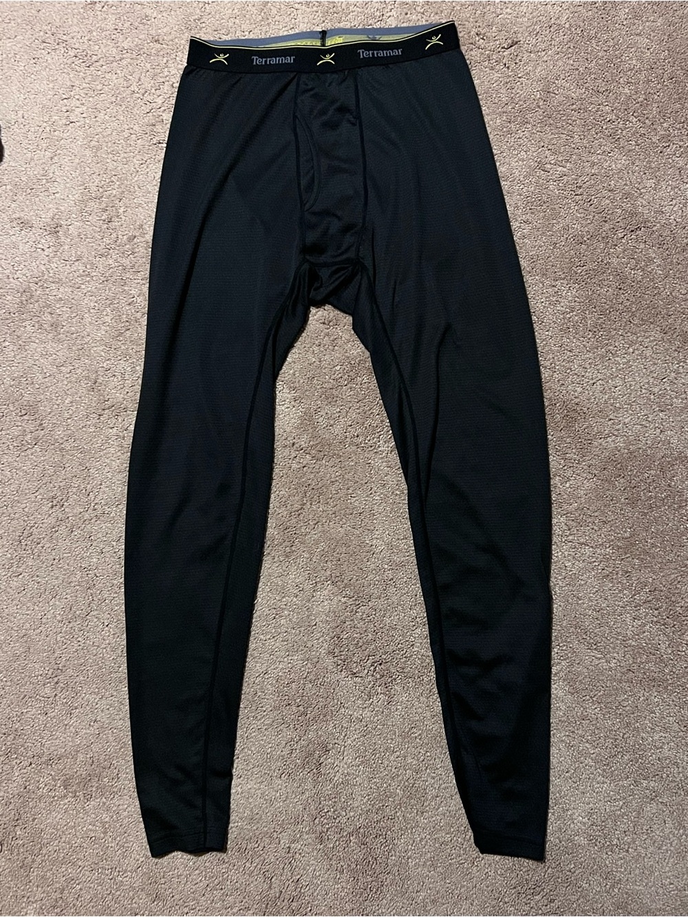Terramar Men's Black Thermal Base Layer Long Johns